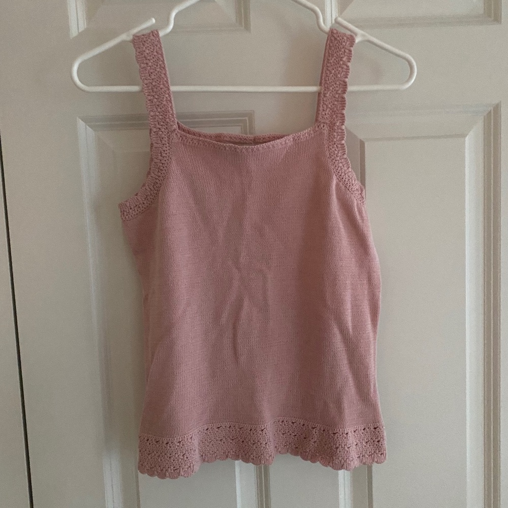Loft crochet tank light pink